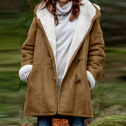 Winter Jackets For Women Sherpa Lined Jacket Women Duffle Toggle Coat Hooded Fleece Jacket