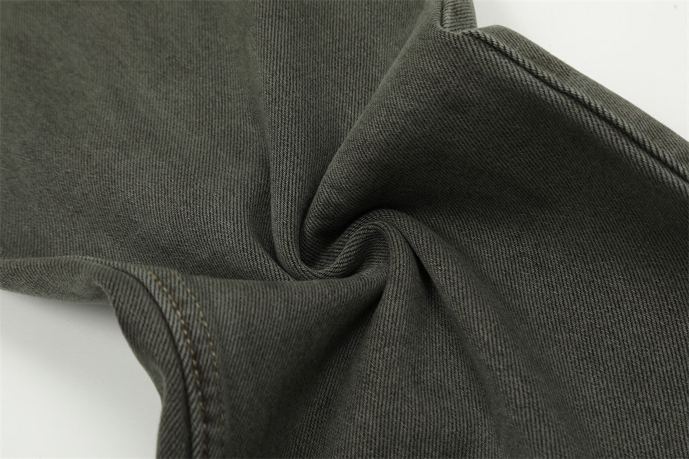 Men's Worn Denim Straight-leg Trousers