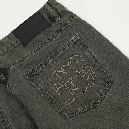 Men's Worn Denim Straight-leg Trousers