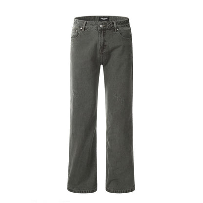 Men's Worn Denim Straight-leg Trousers