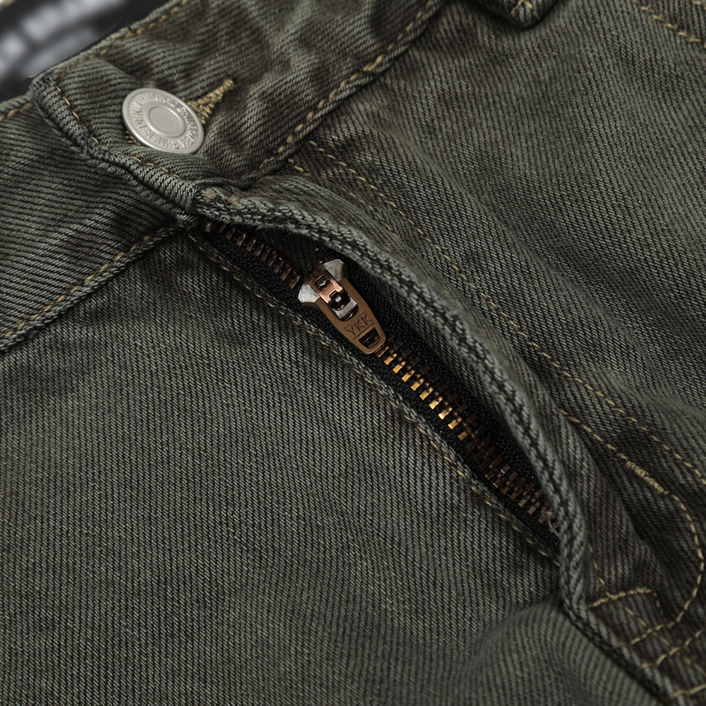 Men's Worn Denim Straight-leg Trousers