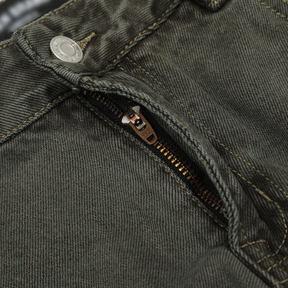 Men's Worn Denim Straight-leg Trousers