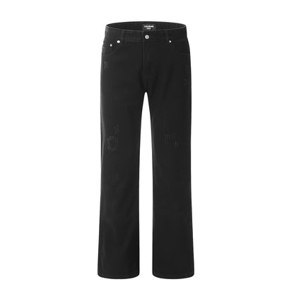 Men's Worn Denim Straight-leg Trousers