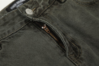 Men's Worn Denim Straight-leg Trousers