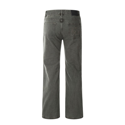 Men's Worn Denim Straight-leg Trousers